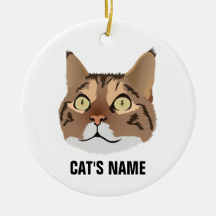 Personalised Tabby Cat Ceramic Tree Decoration