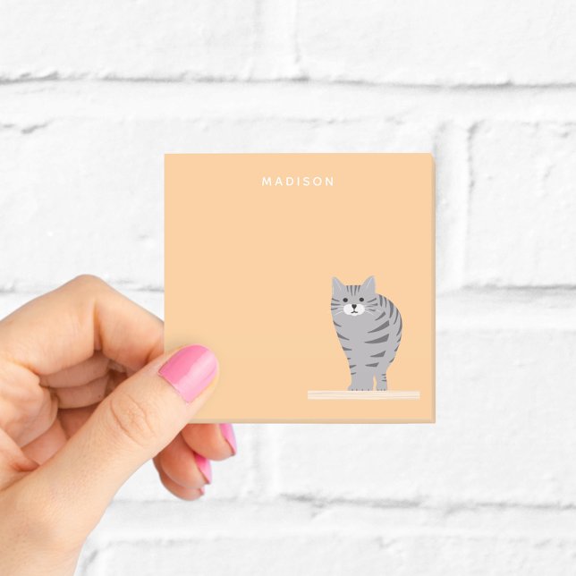 Personalised Tabby Cat Orange Sticky Notes (Creator Uploaded)