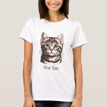 Personalised Tabby Face Women's T-Shirt