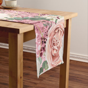 Personalised Table Runner Geometric Garden Rose