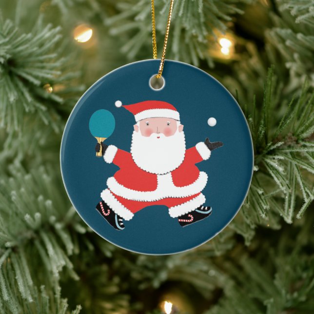 Personalised Table Tennis Holiday Gift Ceramic Tree Decoration (Tree)