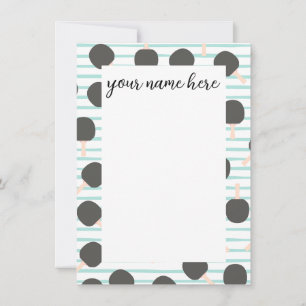 Personalised Table Tennis Notecards