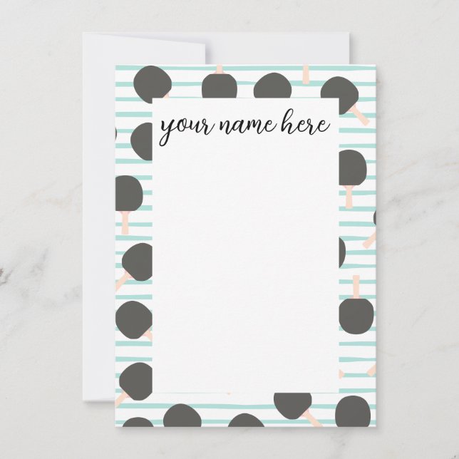 Personalised Table Tennis Notecards (Front)