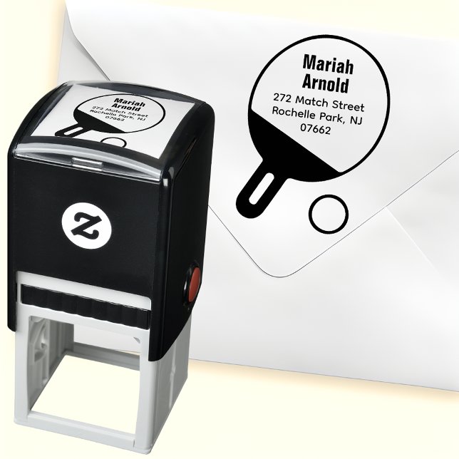 Personalised Table Tennis Racket Return Address Self-inking Stamp (🏓 Personalize your mail with table tennis style! ✉️)