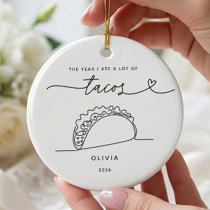Personalised Taco Lover Christmas Ornament