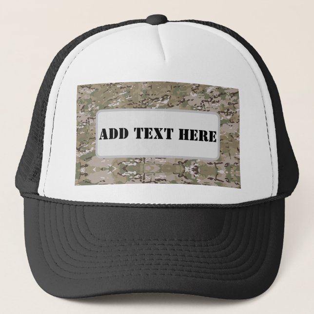Personalised Tactical Military Camo Trucker Hat (Front)