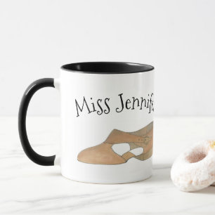 Personalised Tan Lyrical Shoe Dance Teacher Gift Mug