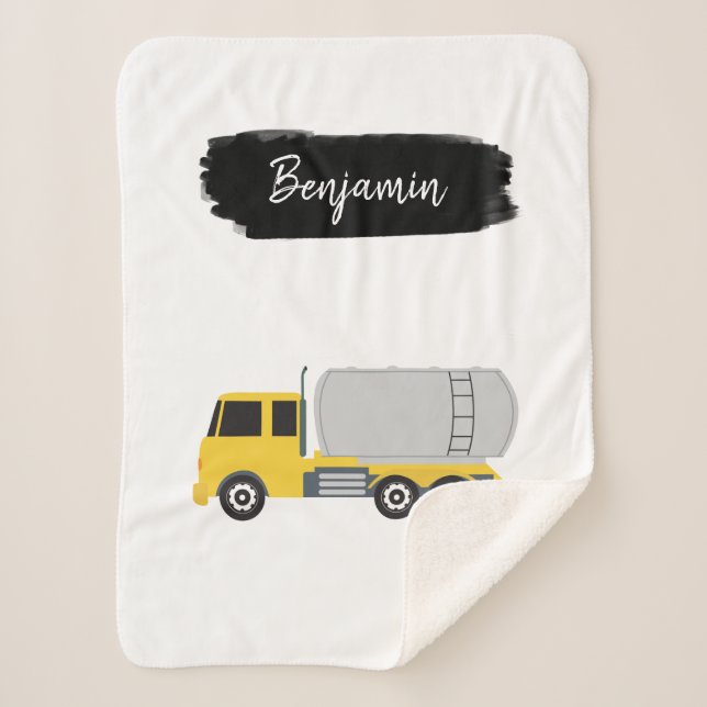 Personalised Tanker Truck Transportation Trucks Sherpa Blanket (Front)