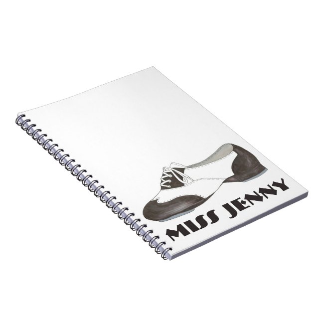 Personalised Tap Dance Teacher Shoe Dancer Gift Spiral Notebook (Right Side)