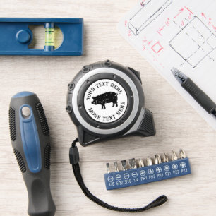 Personalised tape measure with small pig logo 1