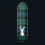 Personalised Tartan Christmas Clan Campbell Plaid Skateboard<br><div class="desc">Cute clan Campbell tartan plaid featuring deer silhouette and clan Campbell tartan in green,  and blue check.</div>