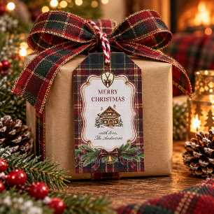 Personalised Tartan Christmas Family Gift Tag