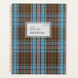 Personalised Tartan Clan Anderson Plaid Check Planner