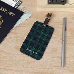 Personalised Tartan Clan Black Watch Plaid Custom Luggage Tag