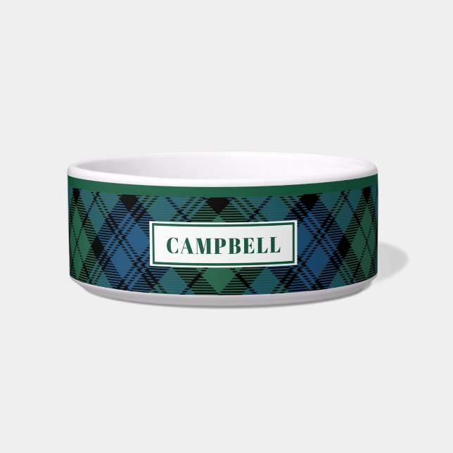 Personalised Tartan Clan Campbell Plaid Pattern Bowl (Front)
