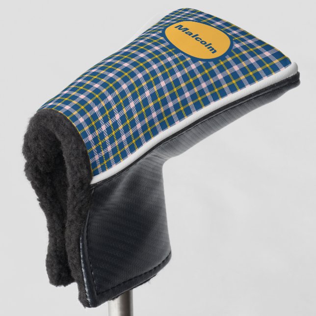 Personalised Tartan Golf Putter Cover (3/4 Front)