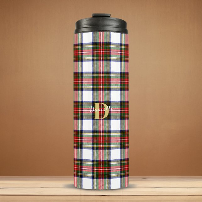 Personalised Tartan Monogram Name Christmas Thermal Tumbler (Personalized Tartan Monogram Name Christmas Thermal Tumbler)
