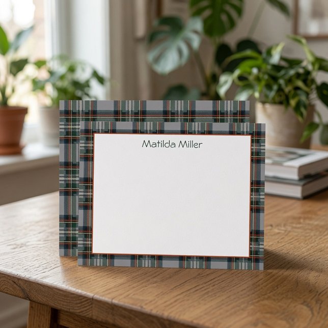 Personalised Tartan Note Card with Plaid Backgroun (Creator Uploaded)