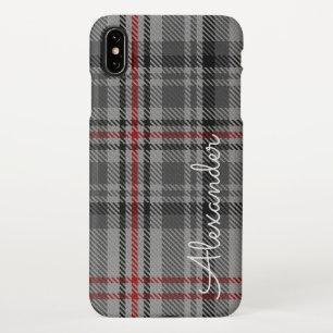 Personalised TARTAN Plaid Handwritten Name Modern iPhone XS Max Case
