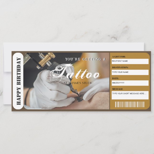 Personalised Tattoo Gift Voucher Template (Front)