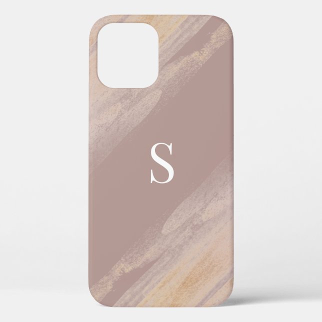 Personalised Taupe Mauve Neutral Modern Simple Case-Mate iPhone Case (Back)