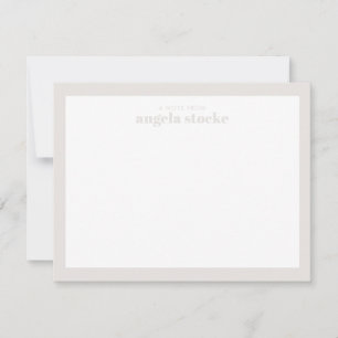 Personalised Taupe Retro Flower Card
