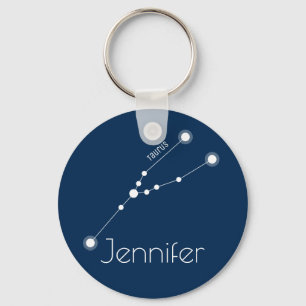 Personalised Taurus Zodiac Constellation Key Ring