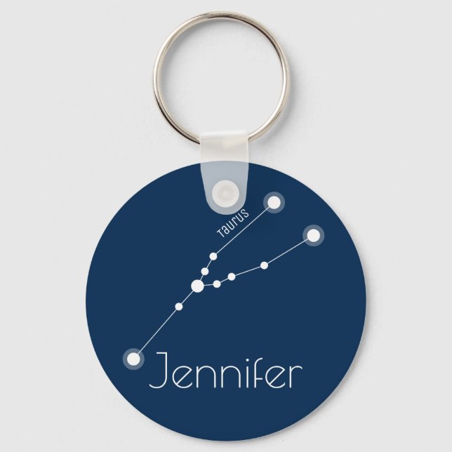 Personalised Taurus Zodiac Constellation Key Ring (Front)