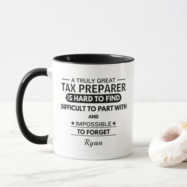 Personalised Tax Preparer Mug (With Donut)