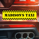 Personalised Taxi Cab Driver Funny Humour Car Magnet<br><div class="desc">Personalised Taxi Cab Driver Funny Humour Car Magnet. Personalise this black and yellow chequered design with your own name or text. Perfect for uber drivers or head of the carpool.</div>