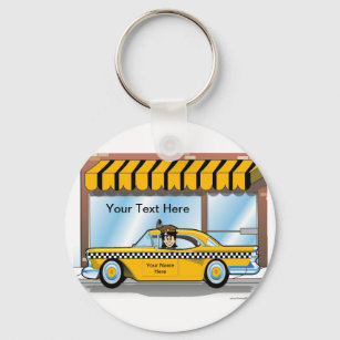 Personalised Taxi Cab Driver  Key Ring