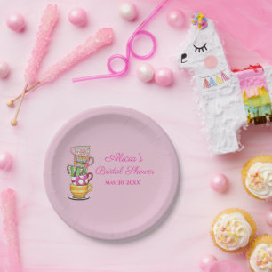 Personalised Tea Party Bridal Shower Paper Plates