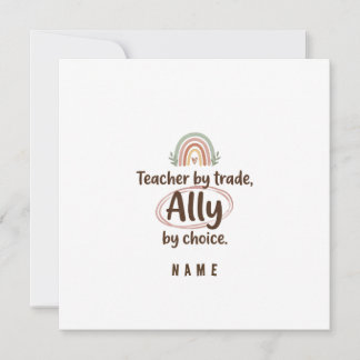Personalised Teacher Ally Invitation Announcement