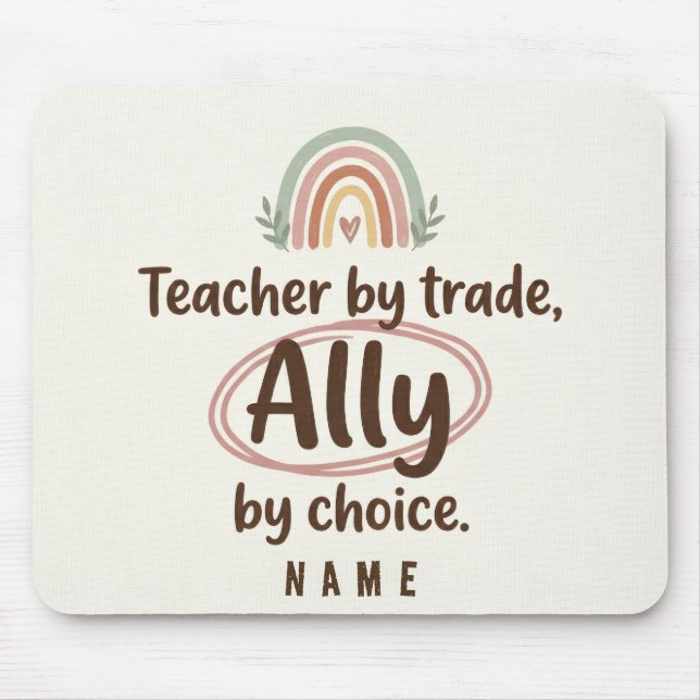 Personalised Teacher Ally Mousepad - Supportive Ed (Front)