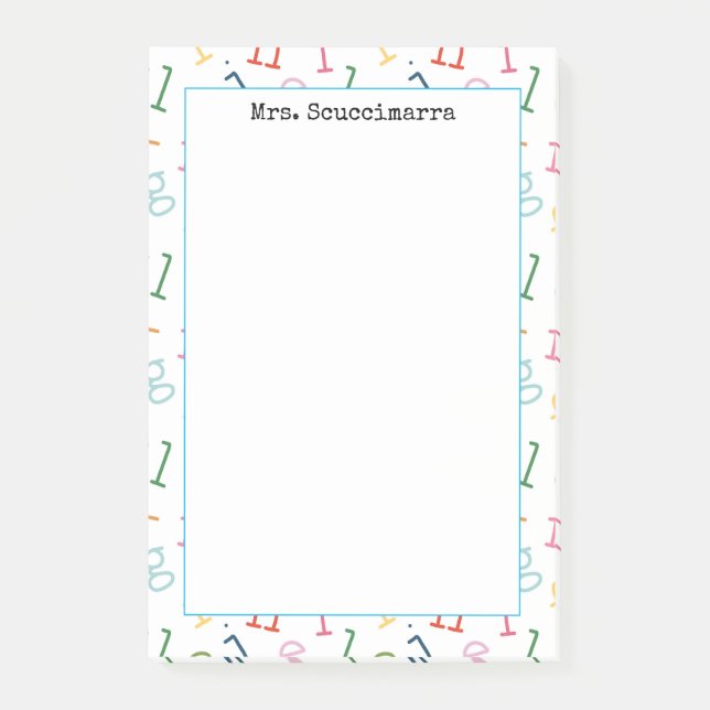 Personalised Teacher Alphabet Notepad (Front)