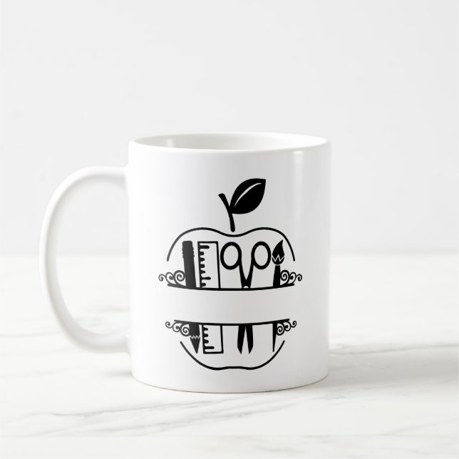 Personalised Teacher Apple   Coffee Mug (Left)