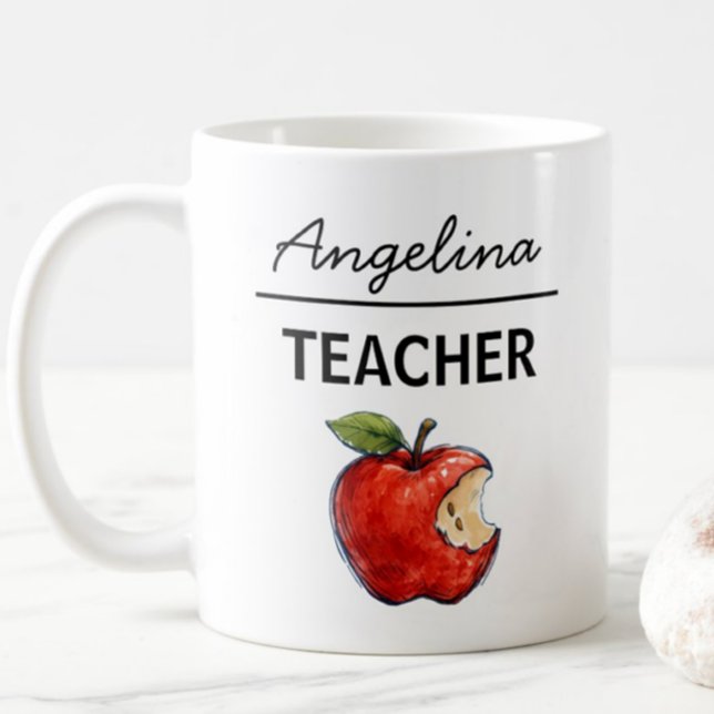 Personalised TEACHER Apple  Coffee Mug (Creator Uploaded)