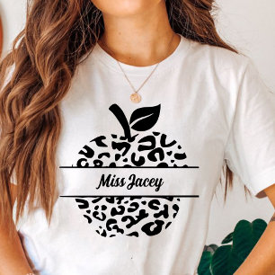 Personalised  Teacher Apple Name, Custom Teacher T-Shirt