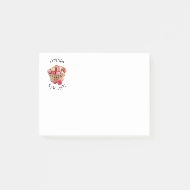 Personalised TEACHER APPRECIATION Apples 4x3 Post-it Notes (Front)
