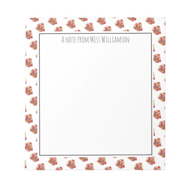 Personalised TEACHER APPRECIATION Apples Notepad (Front)