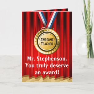 Personalised Teacher Appreciation Award Photo Thank You Card