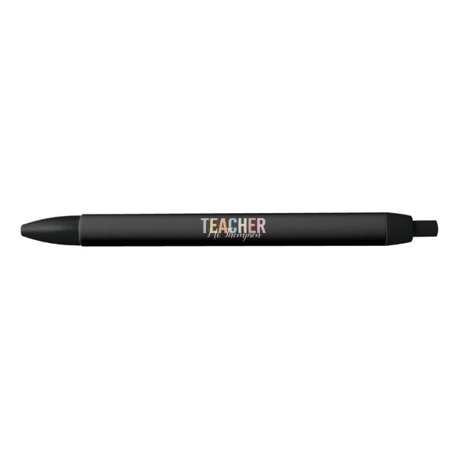 Personalised Teacher Appreciation Back to School  Black Ink Pen (Front)