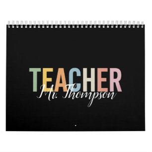 Personalised Teacher Appreciation Back to School  Calendar
