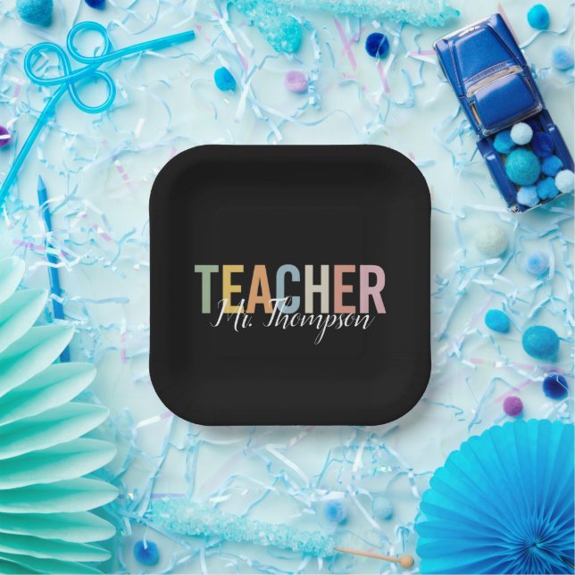 Personalised Teacher Appreciation Back to School  Paper Plate (Party)
