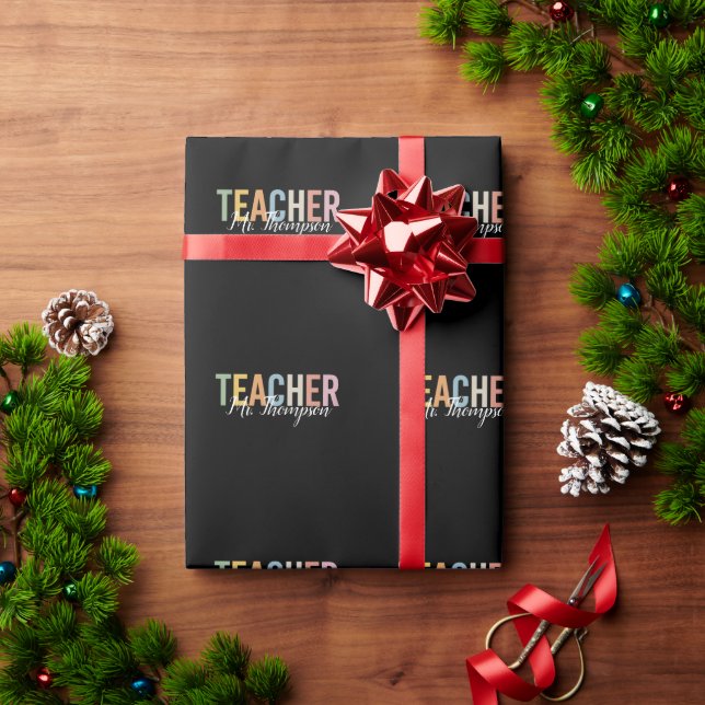 Personalised Teacher Appreciation Back to School  Wrapping Paper (Holiday Gift)