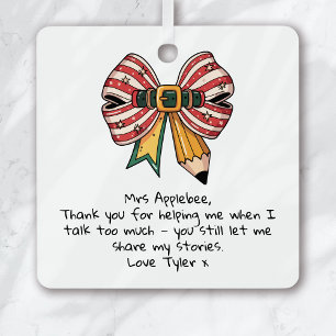 Personalised Teacher Appreciation Christmas Metal Tree Decoration