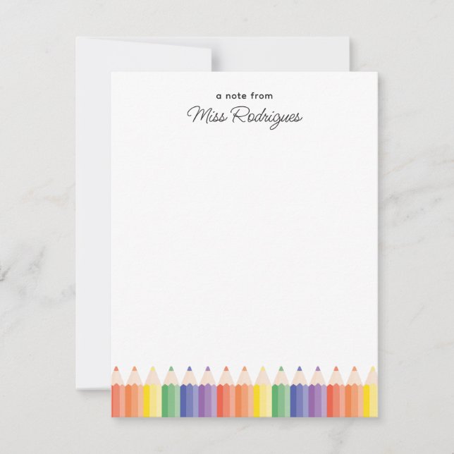 Personalised Teacher Appreciation Colourful Rainbo Card (Front)