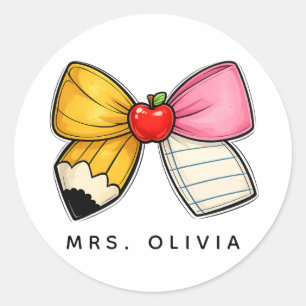 Personalised Teacher Appreciation   Custom Teacher Classic Round Sticker