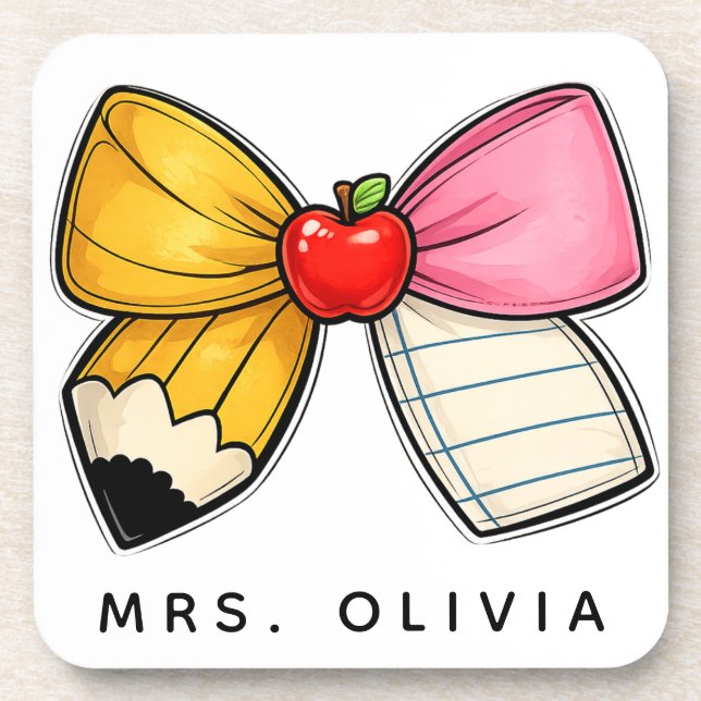 Personalised Teacher Appreciation | Custom Teacher Coaster (Front)