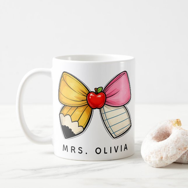 Personalised Teacher Appreciation | Custom Teacher Coffee Mug (With Donut)